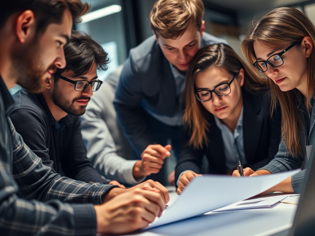 Equipo trabajando en proyecto